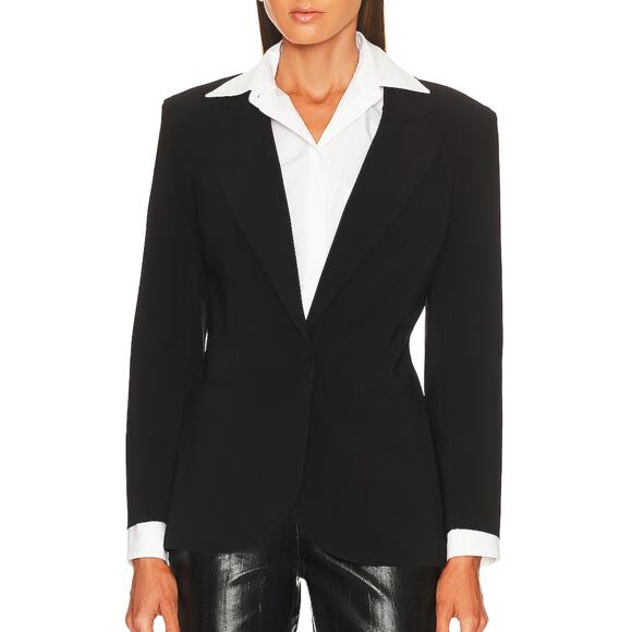 Norma Kamali Classic Single Breasted Jacket ⁦Black Blazer - Picture 9 of 10